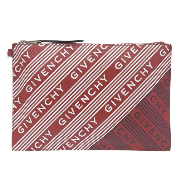 Givenchy GIVENCHY Clutch Bag NED0169 Second Leather Red x White Black - Picture 1 of 8